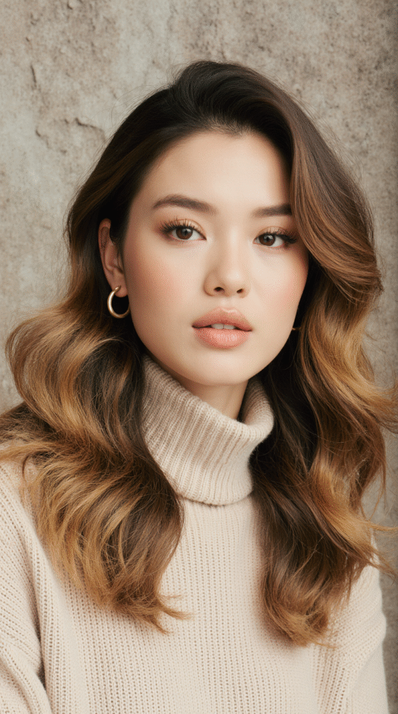 17 Honey Brown Balayage Ideas 15 Sleek Honey Brown Balayage on Straight Hair