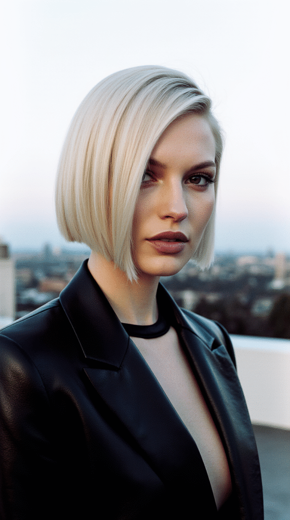 29 Modern Blonde Bob Hairstyles 23 Sleek Platinum Side Swept Bob