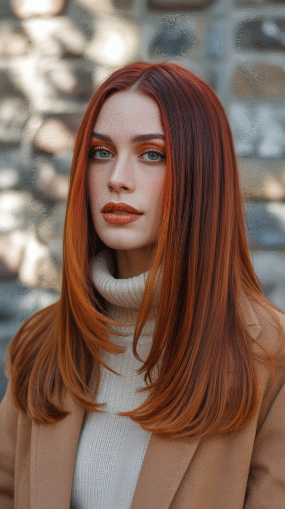 17 Red Copper Balayage Ideas 11 Sleek Straight Copper Balayage