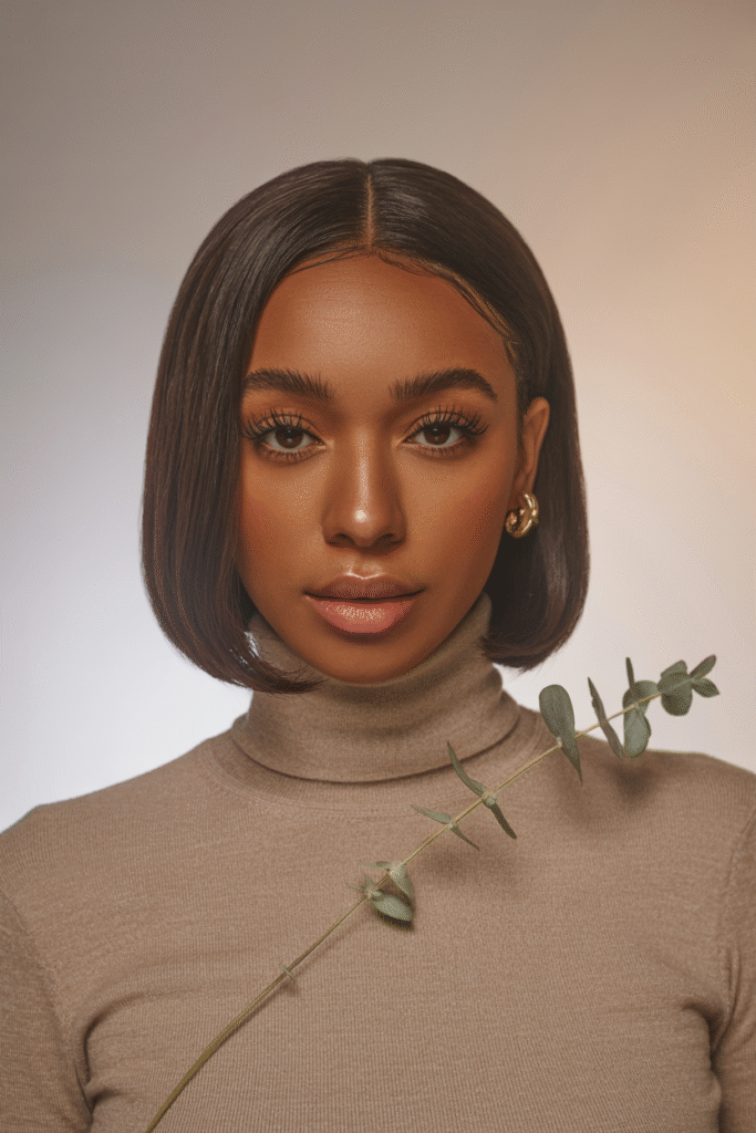 17 Trendy Brown Bob Hairstyles 14 Sleek Straight Long Bob with Center Part