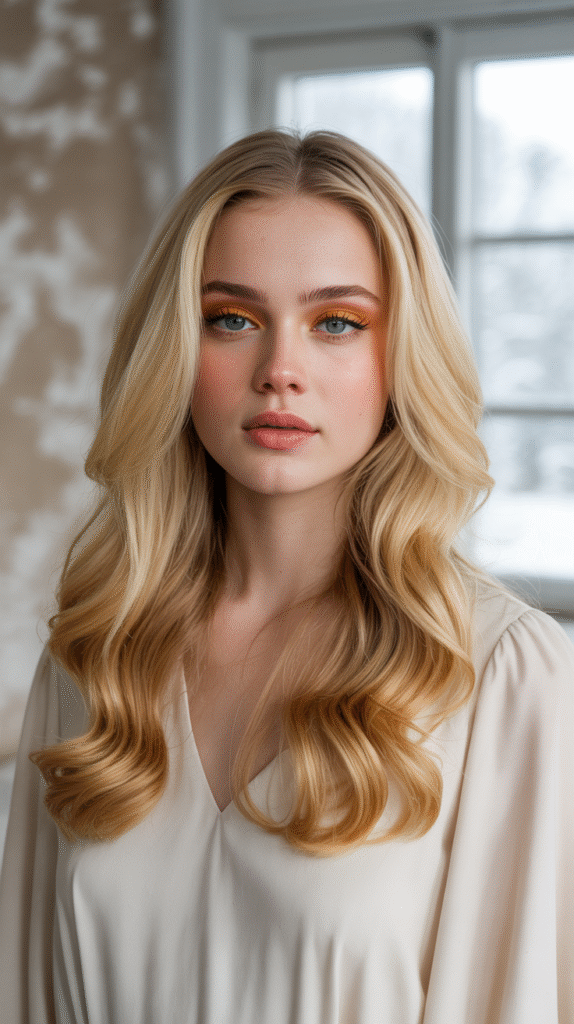 22 Winter Highlights for Blondes 19 Soft Golden Blonde with Warm Undertones