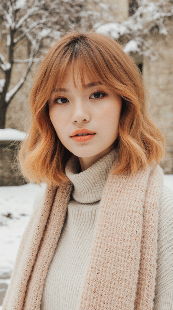 17 Red Copper Balayage Ideas 13 Soft Peachy Copper Bob