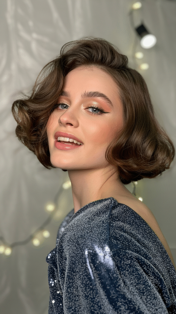 23 New Year’s Hairstyles for Short Hair 6 Soft Waves on a Short Bob