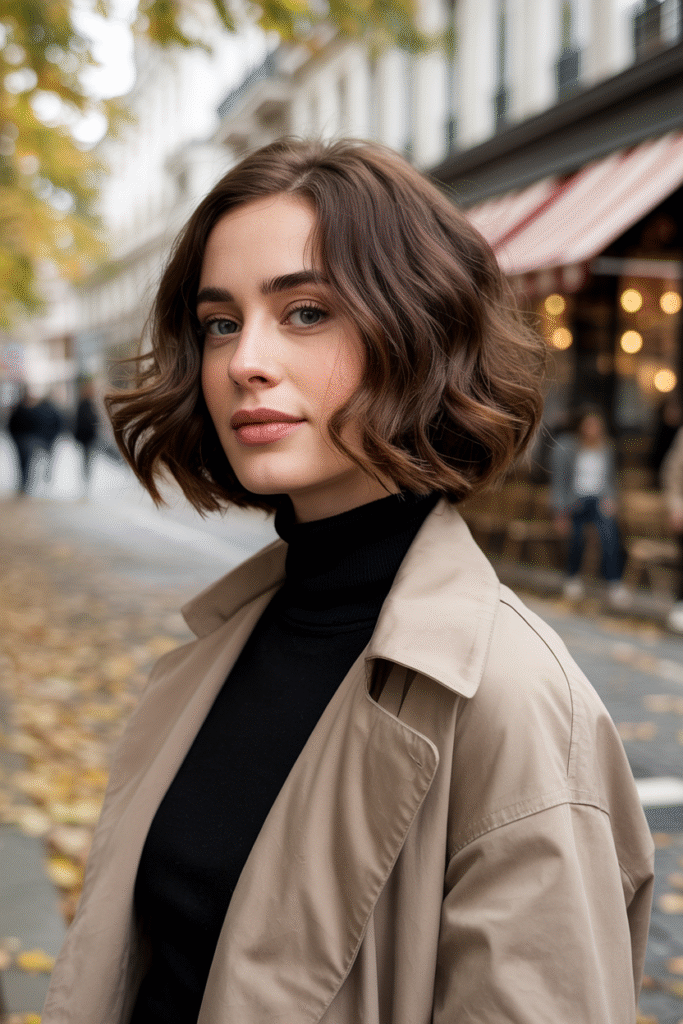 17 Trendy Brown Bob Hairstyles 4 Soft Wavy Bob with Face Framing Layers 2