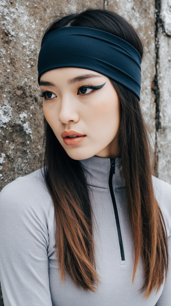 Top 21 Skiing Hairstyles to Wear Under a Helmet 12 Sporty Headband Look 2