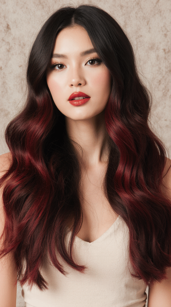 17 Cherry Cola Balayage Ideas 4 Straight with Cherry Cola Ribbons