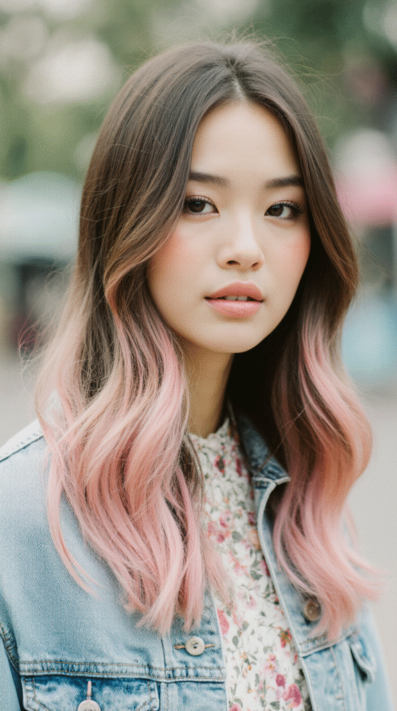 16 Pretty Pink Highlights in Brown Hair 3 Subtle Rosy Face Framing Layers