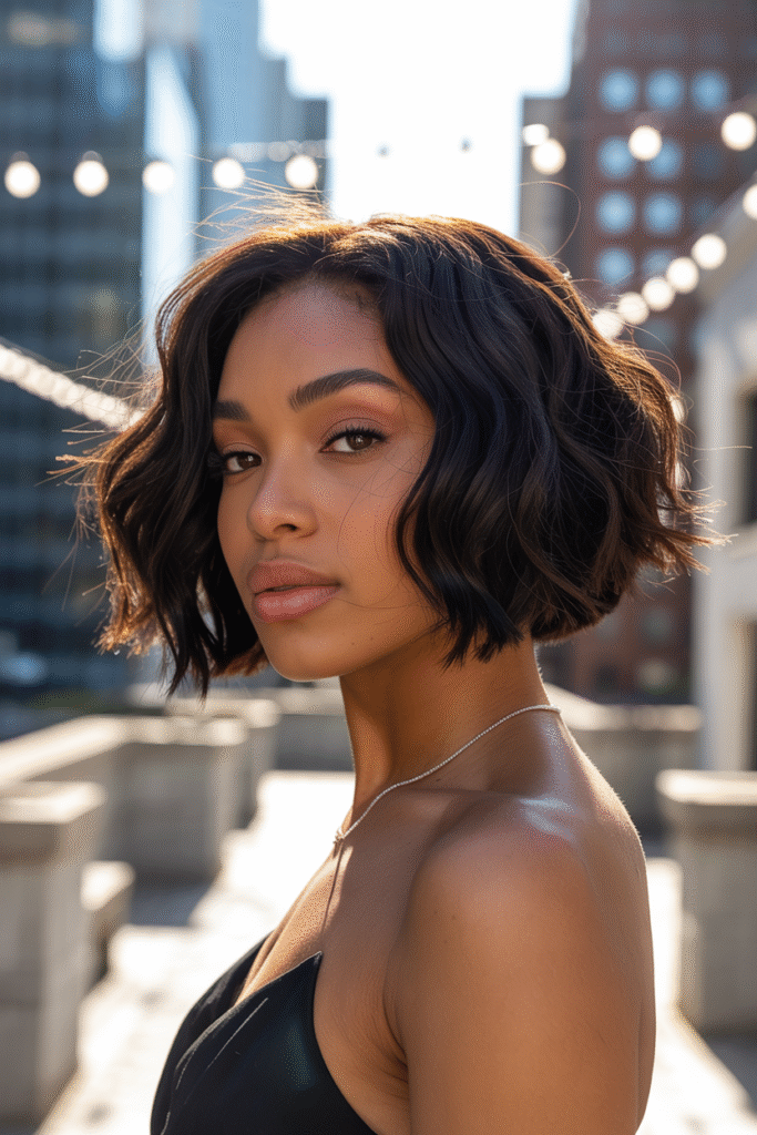 20 Volumizing Choppy Bob Hairstyles for Fine Hair 13 Textured Black Bob with Subtle Shag