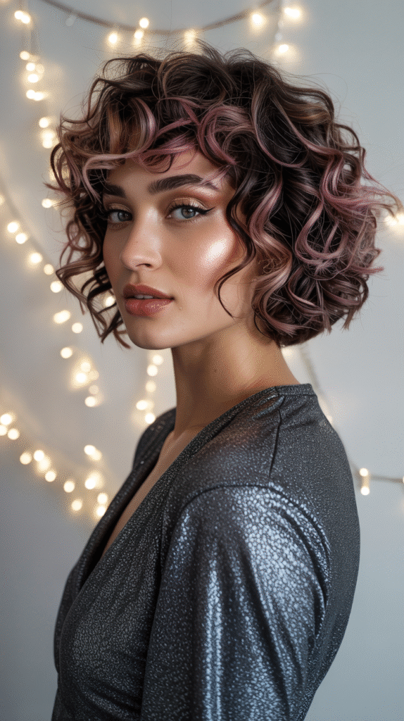 23 New Year’s Hairstyles for Short Hair 11 Textured Curly Bob
