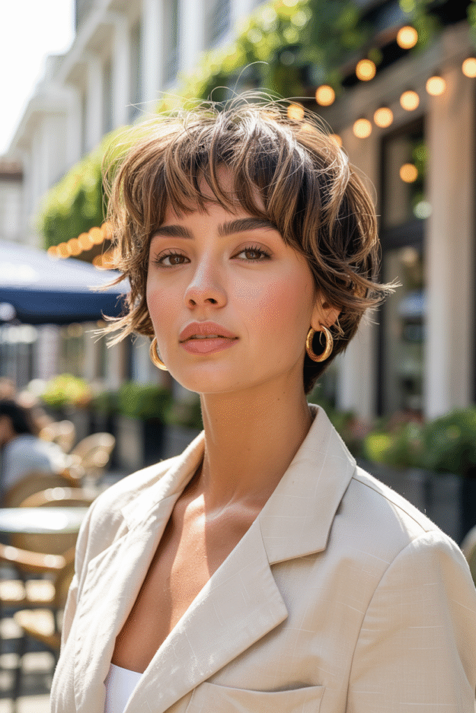 19 Flawless Fine Hair with Bangs Hairstyles 12 Textured Short Crop with Tousled Layers