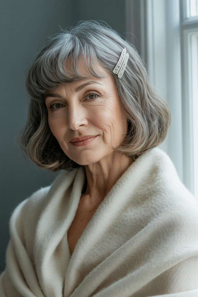 20 Volumizing Choppy Bob Hairstyles for Fine Hair 21 Textured Silver Bob with Wispy Bangs