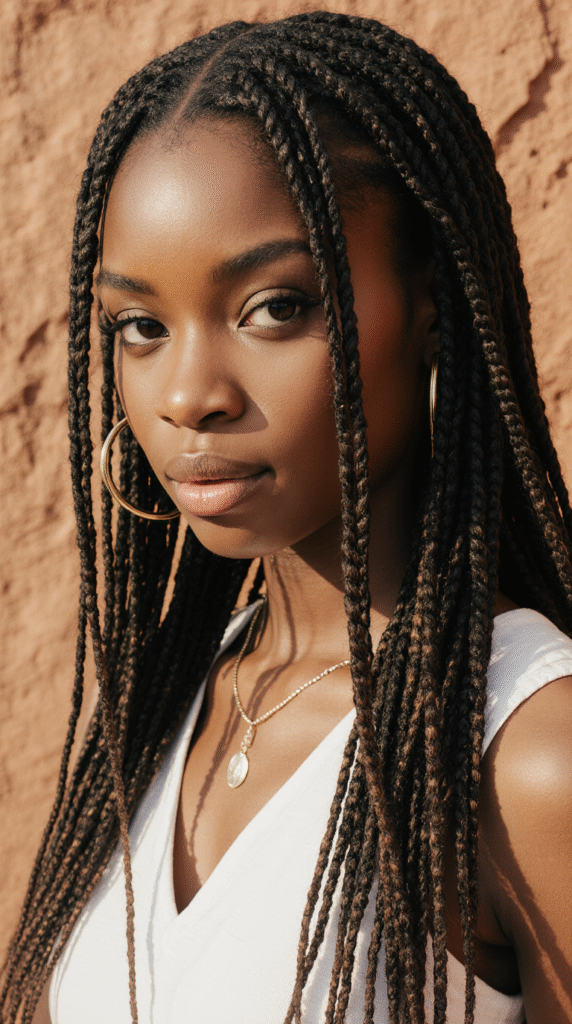 15 Thin Locs Hairstyles 14 Thin Locs with Thin Braids