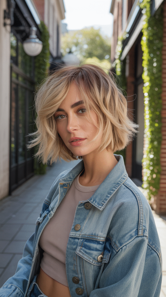 29 Modern Blonde Bob Hairstyles 10 Tousled Blonde Bob with Textured Ends