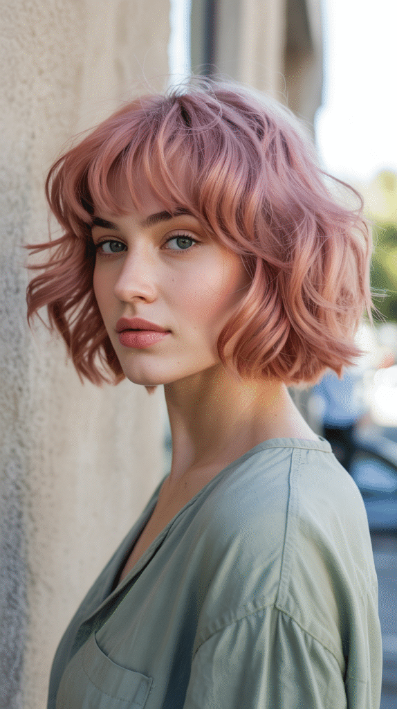 15 Chic Bob Hairstyles with Bangs 15 Tousled Bob with Feathered Bangs