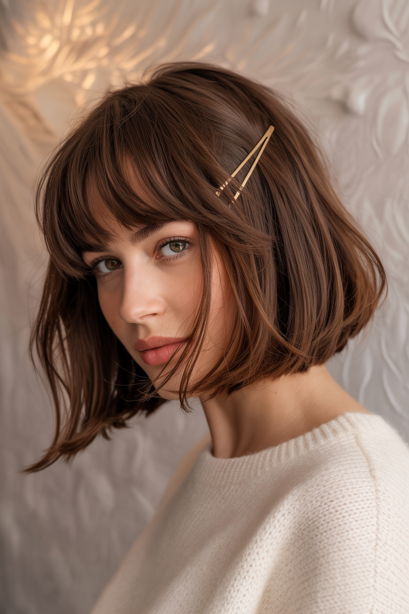 Tousled Bob with Wispy Bangs