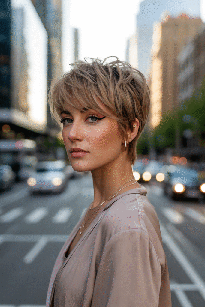 19 Flawless Fine Hair with Bangs Hairstyles 10 Tousled Pixie Cut with Side Bangs