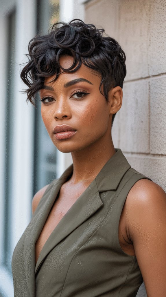 15 Trendy Pixie Hairstyles for Black Women 7 Tousled Textured Pixie with Volume 2