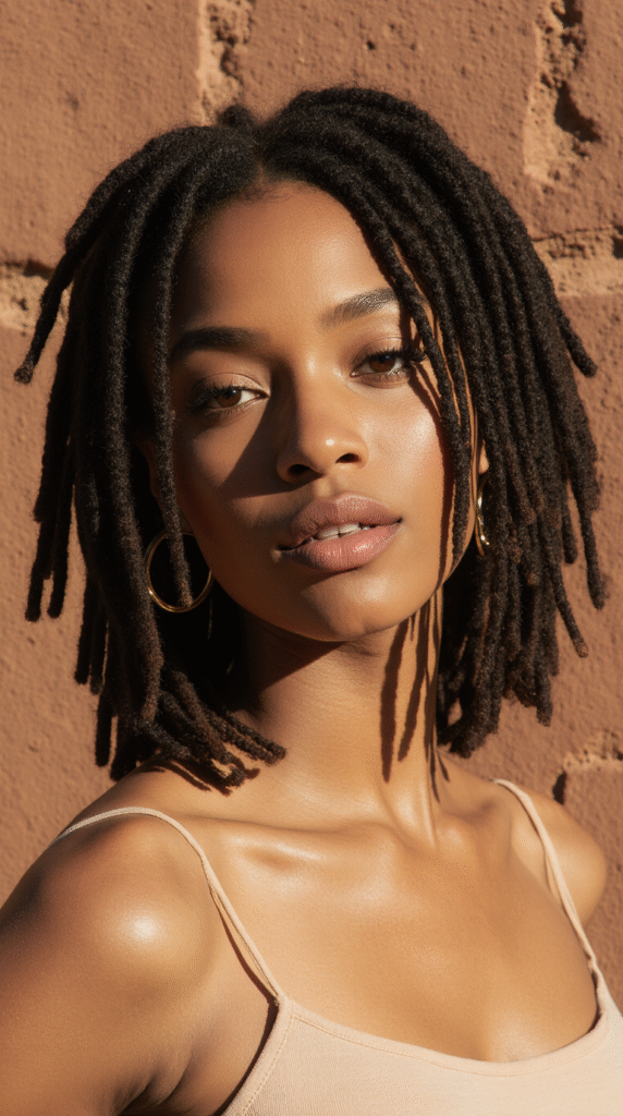 15 Thin Locs Hairstyles 12 Tousled Thin Locs Bob