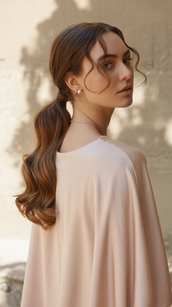 23 Formal Hairstyles for Long Hair 10 Twisted Low Ponytail 1