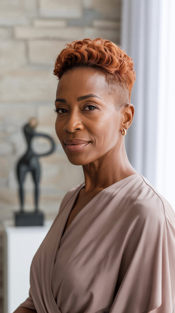 20 Older Black Women Hairstyles for Over 50 15 Vibrant Copper Taper Cut