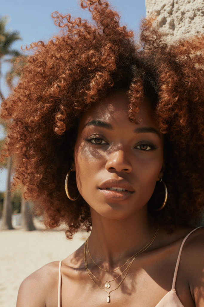 Vibrant Curls Colored in Red