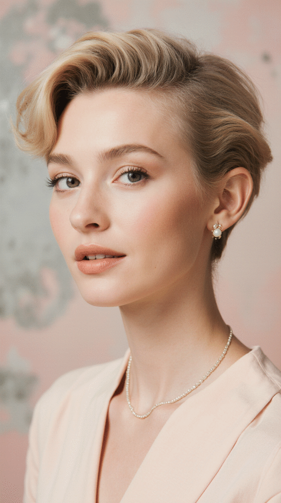 29 Formal Hairstyles for Short Hair 4 Vintage Inspired Blonde Wave Pixie