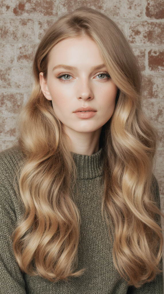 22 Winter Highlights for Blondes 8 Warm Champagne Blonde Curls