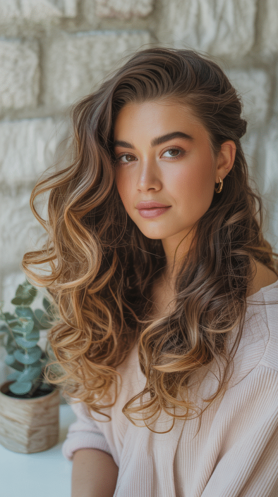 17 Honey Brown Balayage Ideas 5 Warm Honey Brown Balayage with Soft Curls