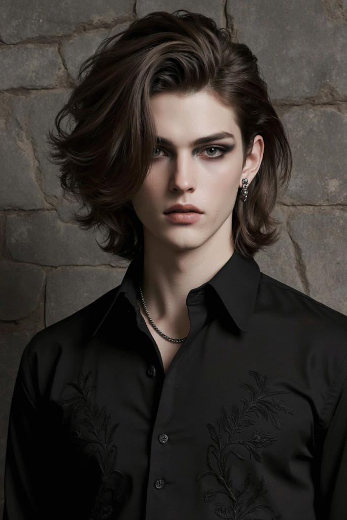 a hyper realistic portrait of a handsome young man with thick voluminous waves styled in an anime i oqlbvwt2so76cwt9mrz2 2