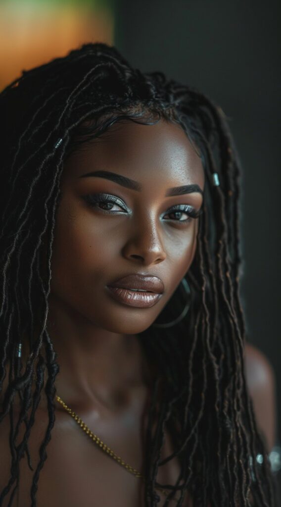 15 Thin Locs Hairstyles: Creative Looks for Modern Women 1 accessorized long thin locs for more depth and dimension