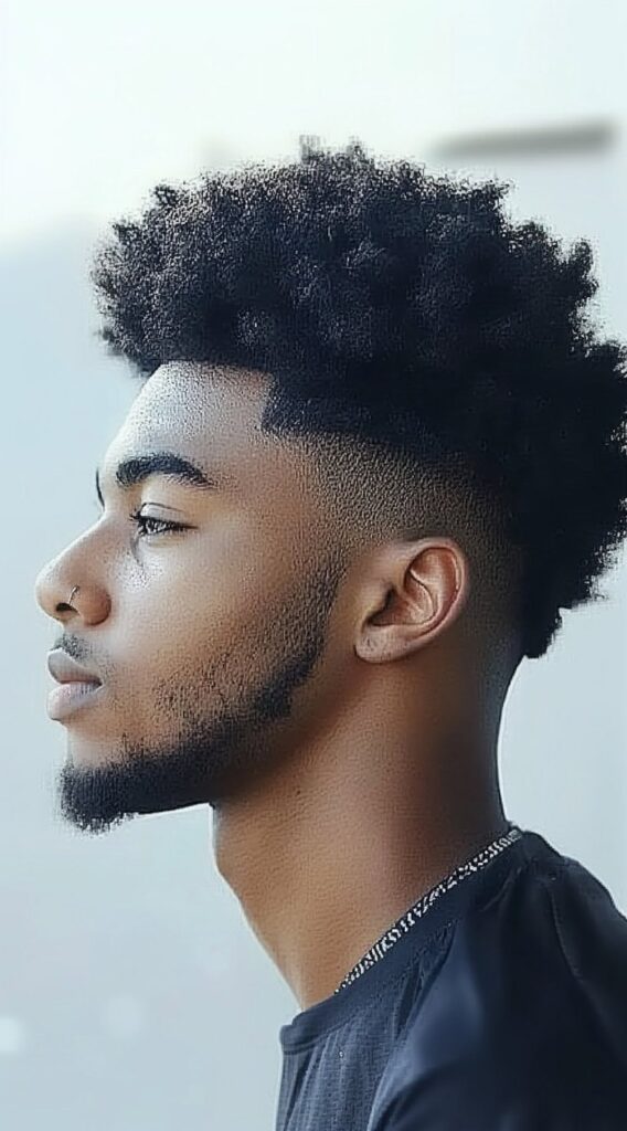 23 Curly Hairstyles for Men with Fade: Bold and Stylish Ideas for Every Curl Type 17 afro fade with sharp line up
