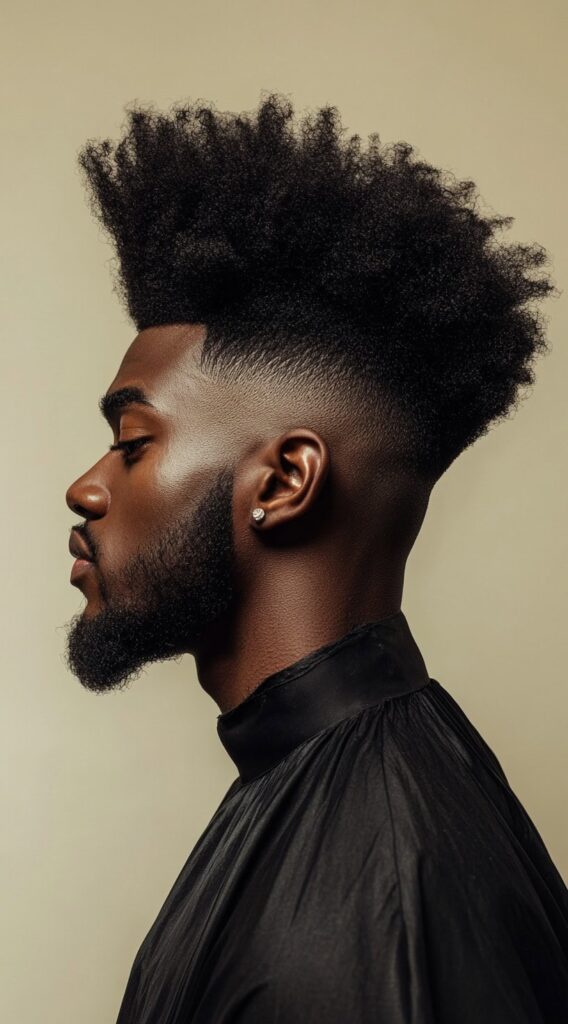 23 Curly Hairstyles for Men with Fade: Bold and Stylish Ideas for Every Curl Type 8 afro high top fade with shape up