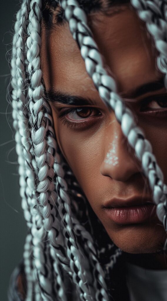 17 Black and White Hairstyles for Men: Stand Out with These Trendy Ideas 6 black and white braids