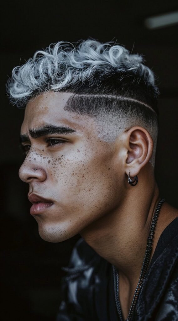 17 Black and White Hairstyles for Men: Stand Out with These Trendy Ideas 7 black undercut with short white wavy top