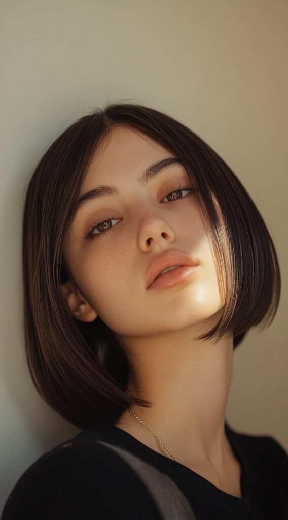 24 Gorgeous Straight Hairstyles 3 blunt bob with sleek finish