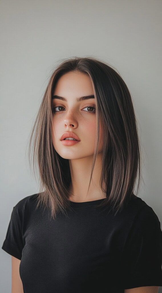 24 Gorgeous Straight Hairstyles 17 blunt lob with subtle layers