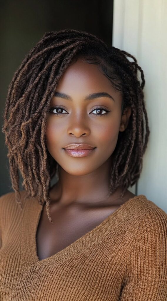 17 Trendy Brown Bob Hairstyles 11 bob with thin locs