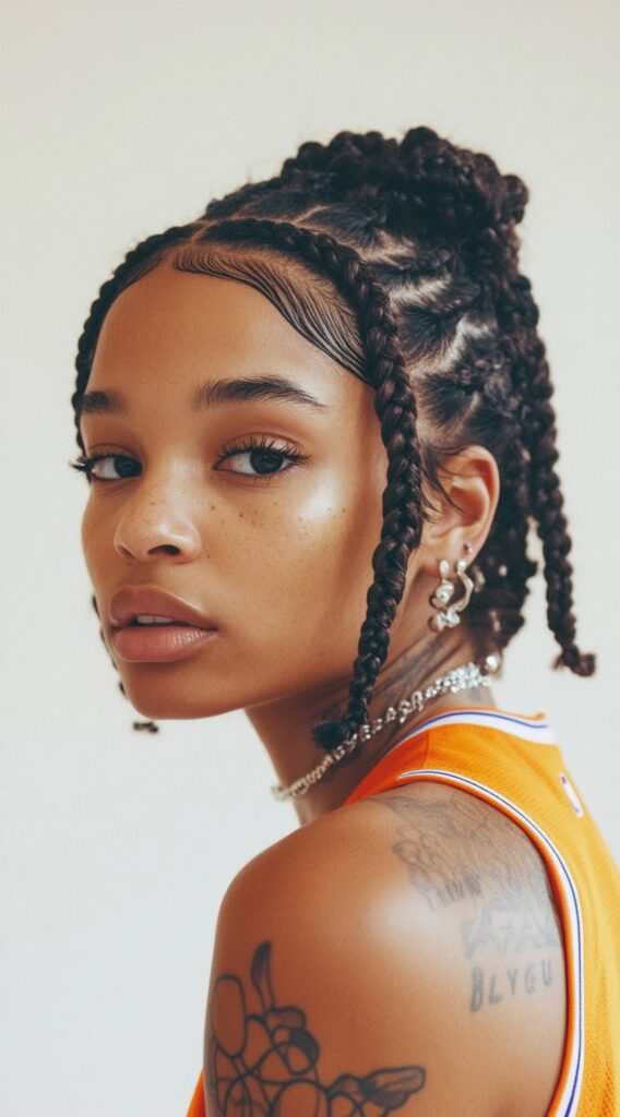 36 Top Basketball Hairstyles: Practical and Stylish Ideas for the Court 29 box braids into high bun