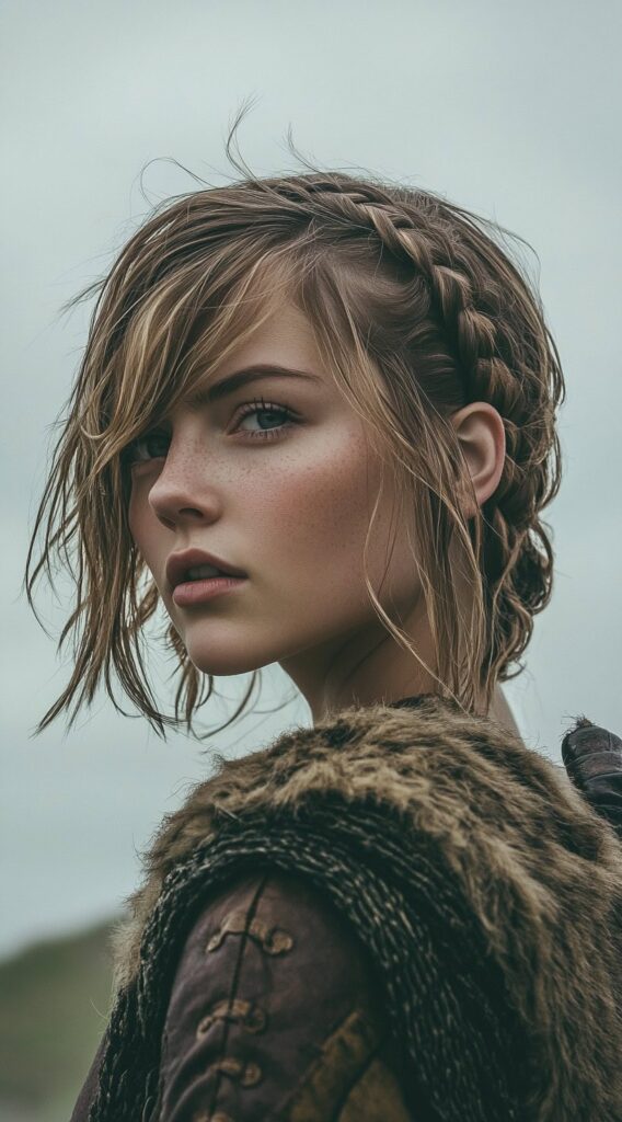19 Viking Hairstyles for Women with Short Hair 3 braided crown bob