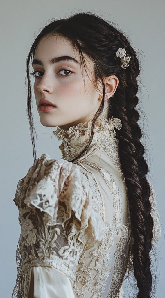 25 Dreamy Princess Hairstyles: Gorgeous Ideas for Your Next Big Event 2 braided low bun with vintage lace