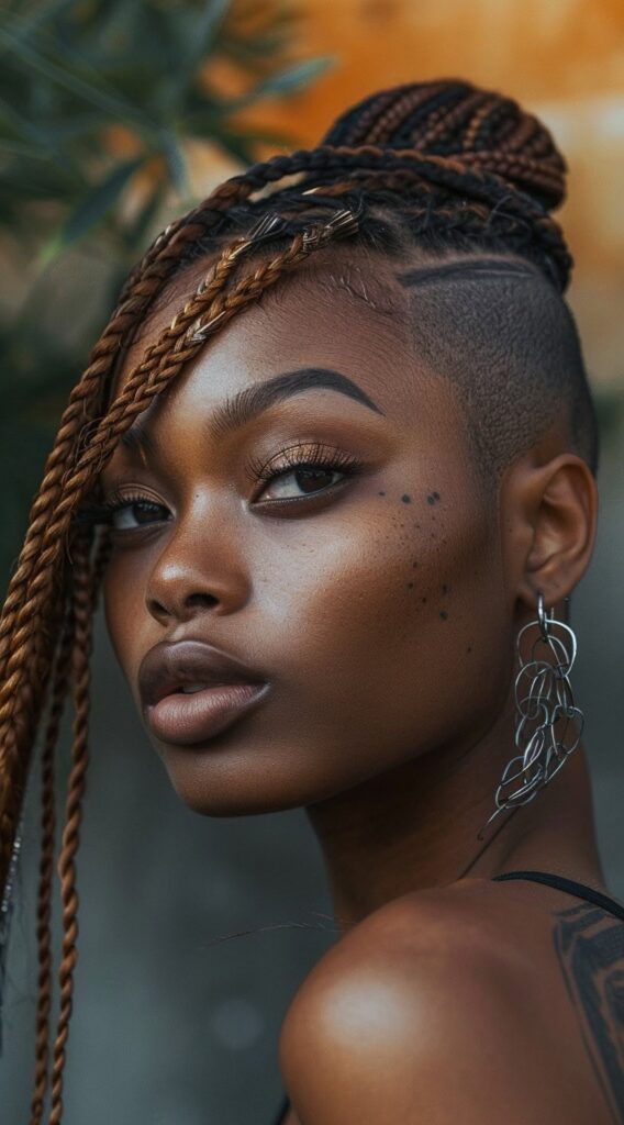 17 One Side Shaved Hairstyles for Black Women That Scream Confidence and Style 7 braided mohawk with side shave