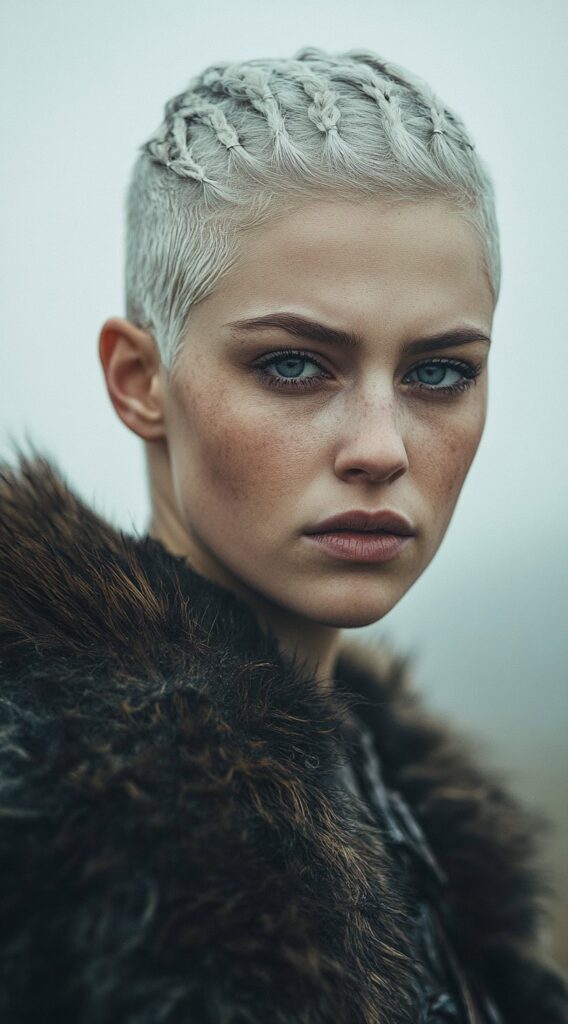 19 Viking Hairstyles for Women with Short Hair 5 braided pixie cut