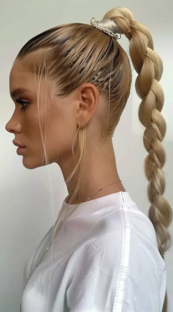 17 Protective Hairstyles for Straight Hair: Elevate Your Look with These Stunning Ideas 3 braided ponytail 2