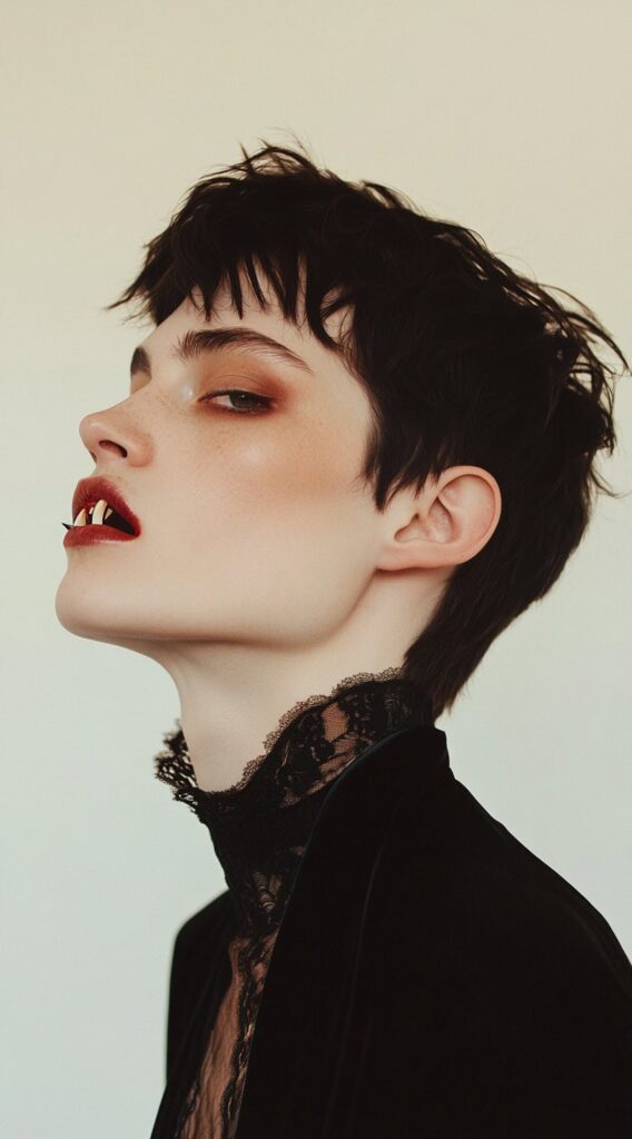 36+ Vampire Hairstyles for Women 1 choppy pixie cut