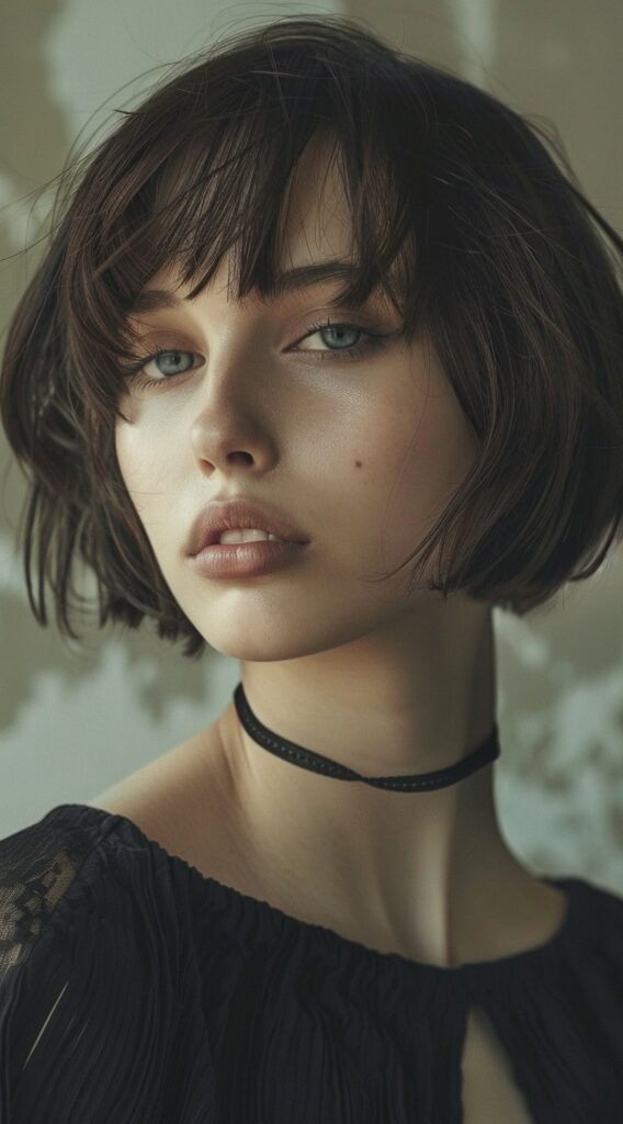 28 Short Hairstyles for Thin Hair: Stunning Ideas to Boost Volume and Style 5 classic bob with blunt bangs