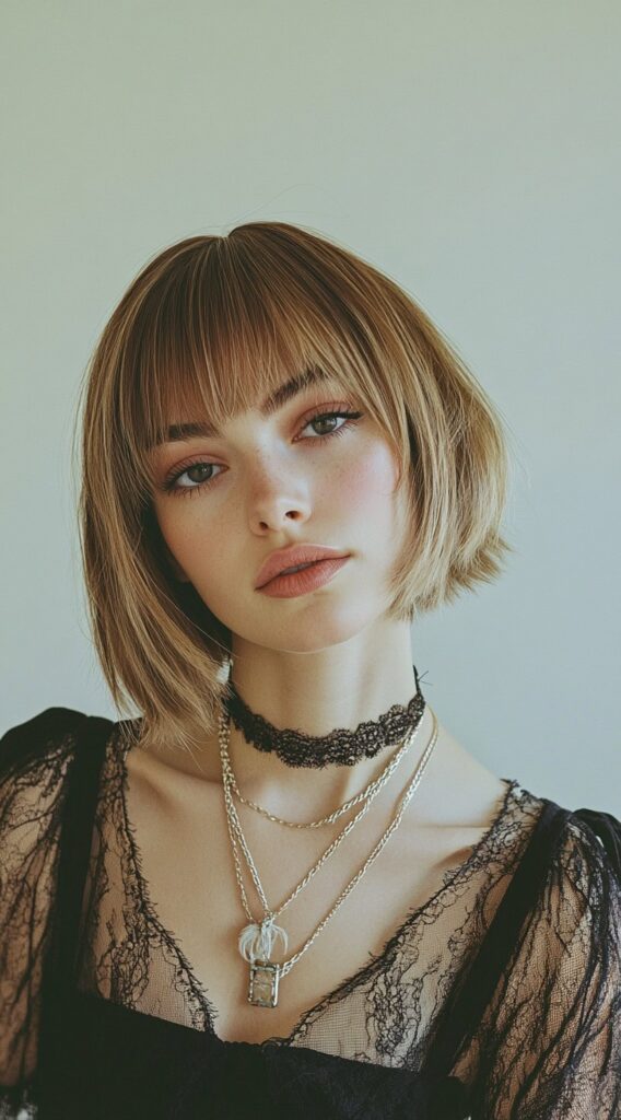 23 New Year’s Hairstyles for Short Hair 18 classic bob with full fringe