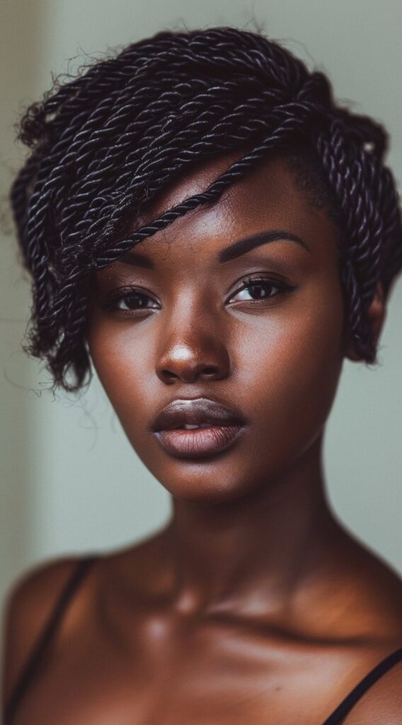 21 Stunning Short Crochet Twist Hairstyles 13 classic side part crochet twists
