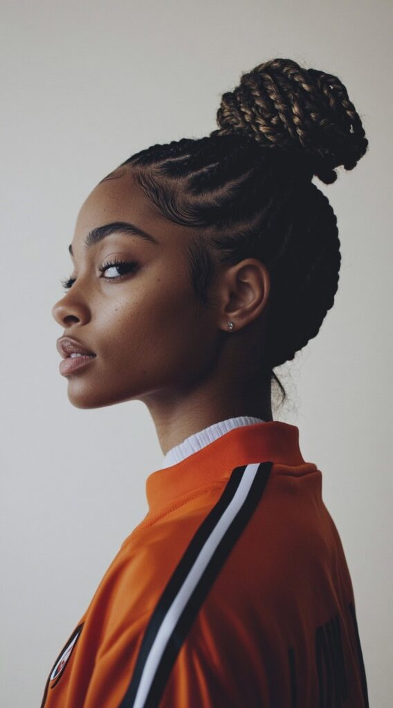 36 Top Basketball Hairstyles: Practical and Stylish Ideas for the Court 1 cornrows with a high braided bun