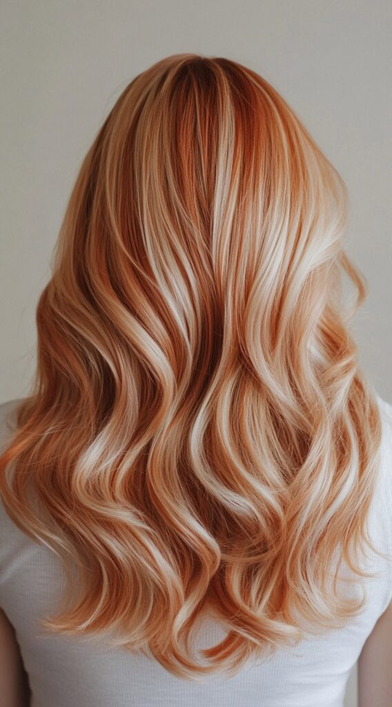 17 Red Copper Balayage Ideas: Stunning Ways to Add Warmth and Style to Your Hair 11 creamy copper balayage with blonde highlights