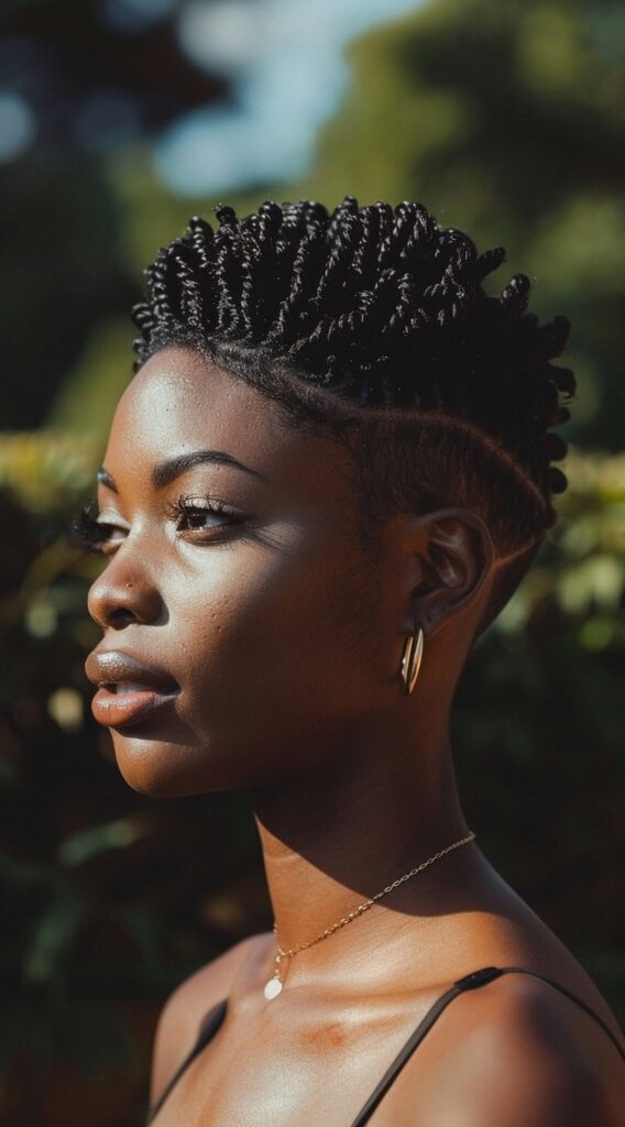 21 Stunning Short Crochet Twist Hairstyles 18 cropped crochet twists with fade